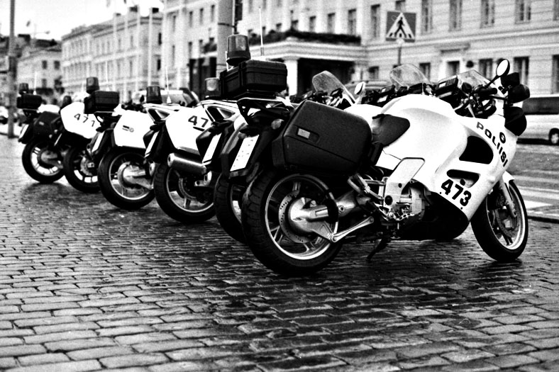 Police line up